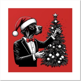 German Shorthaired Pointer Dog Christmas Posters and Art